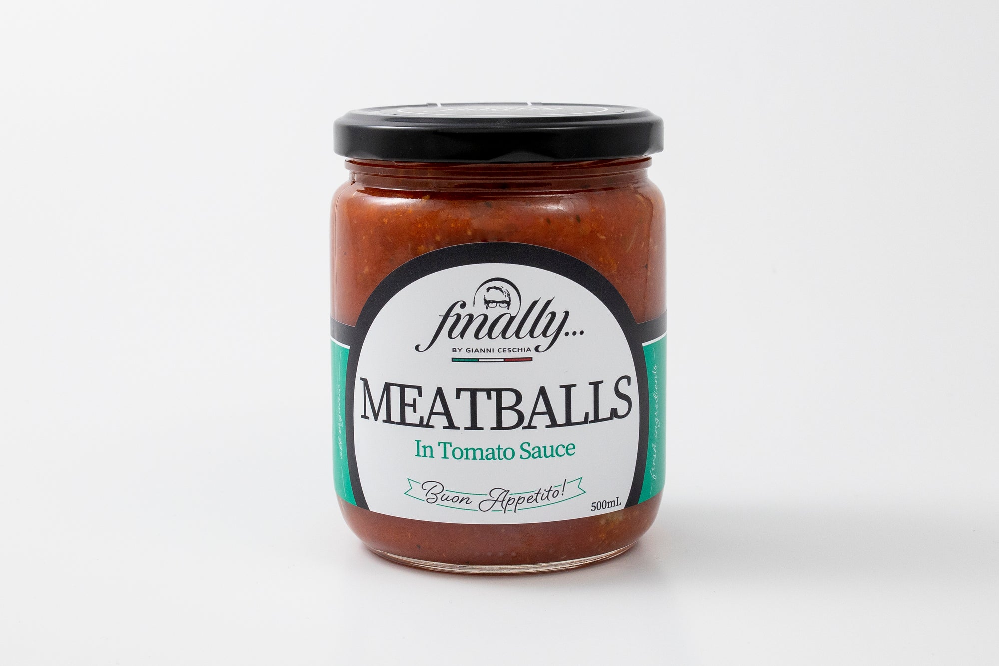 Meatballs In Tomato Sauce with pasta on a plate
