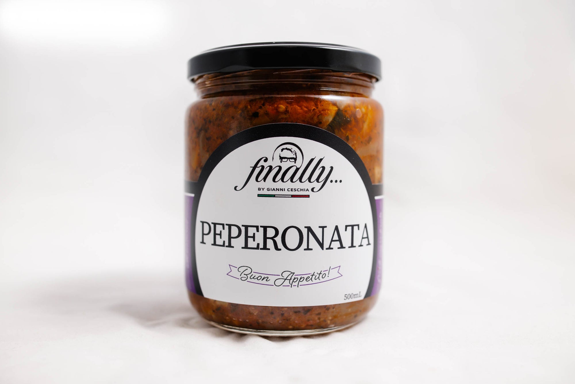 Peperonata on top of slices of bread