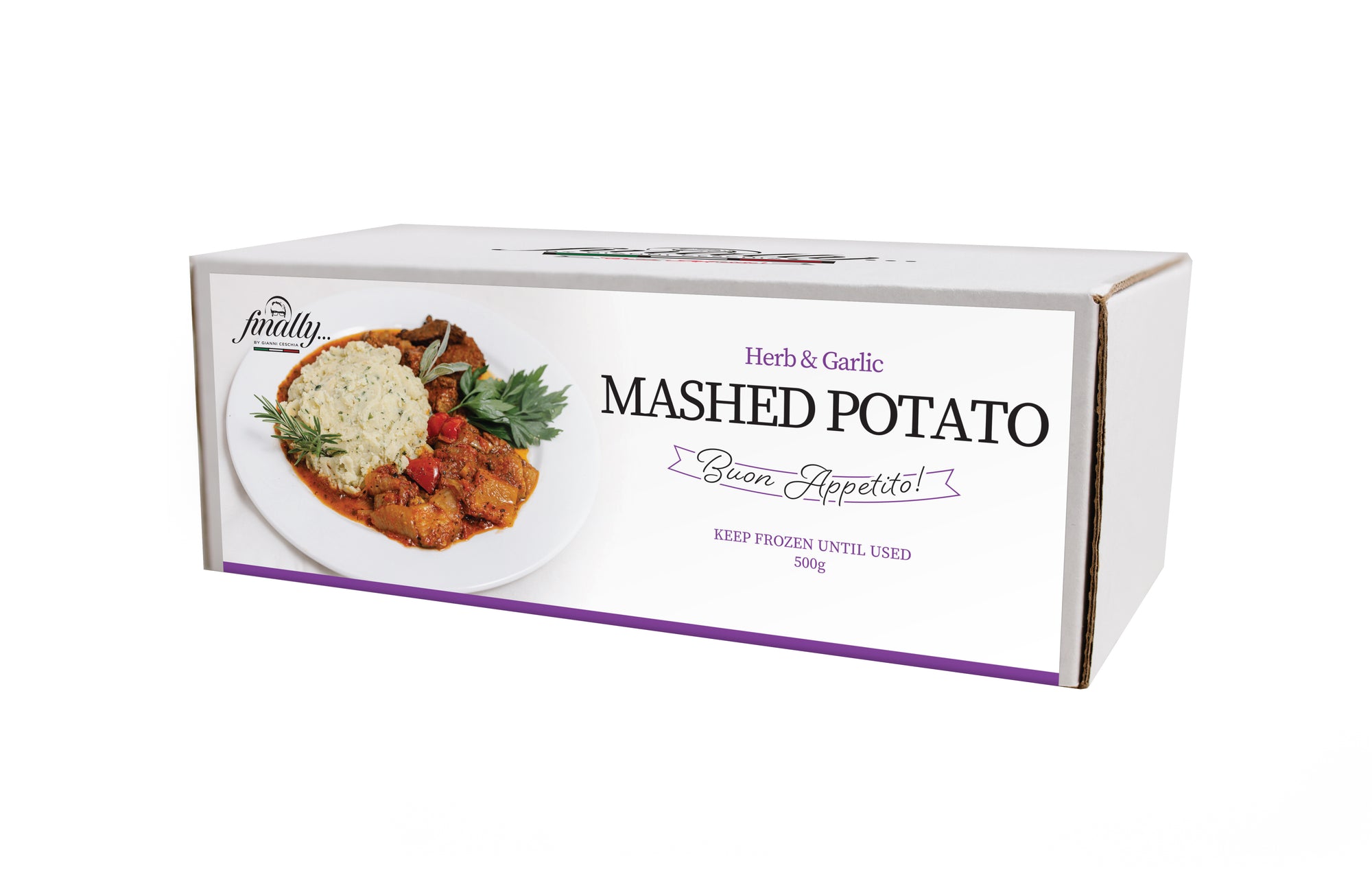 Mashed Potato - Herb/Garlic on a plate