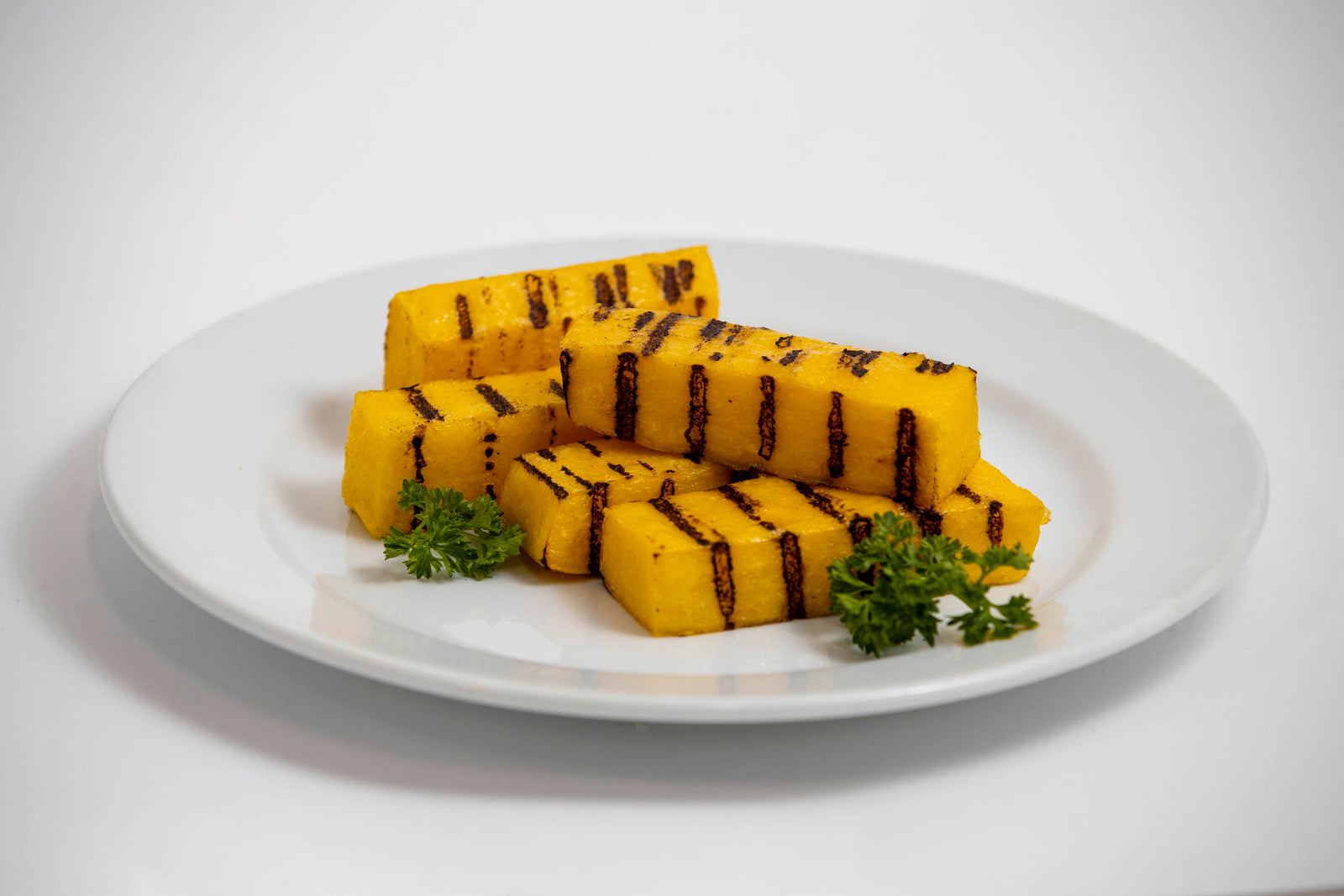 Grilled Polenta on a plate