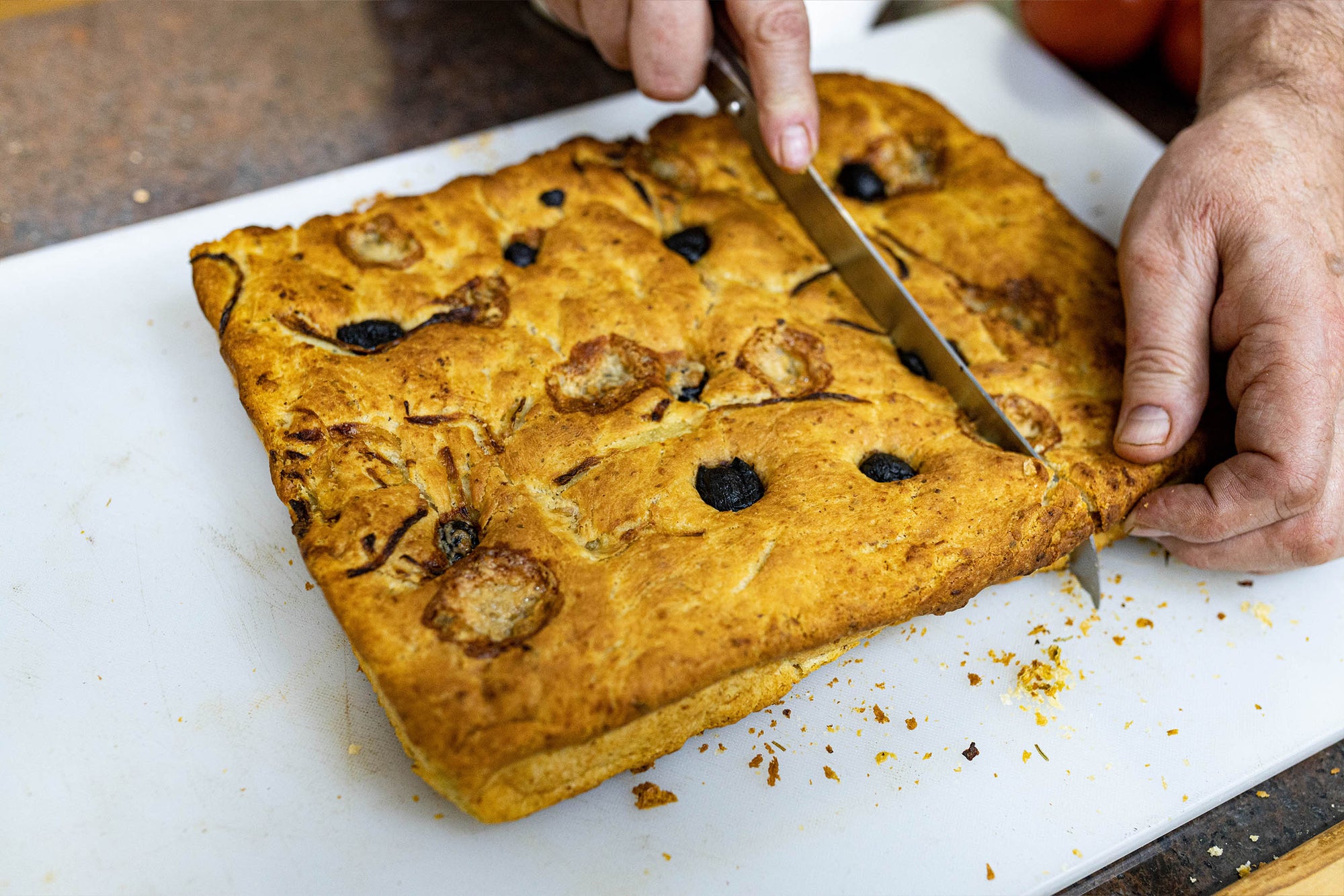 BLACK OLIVE GORGONZOLA FOCACCIA