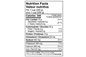 Gluten Free Vegetable Lasagna Nutrition Facts